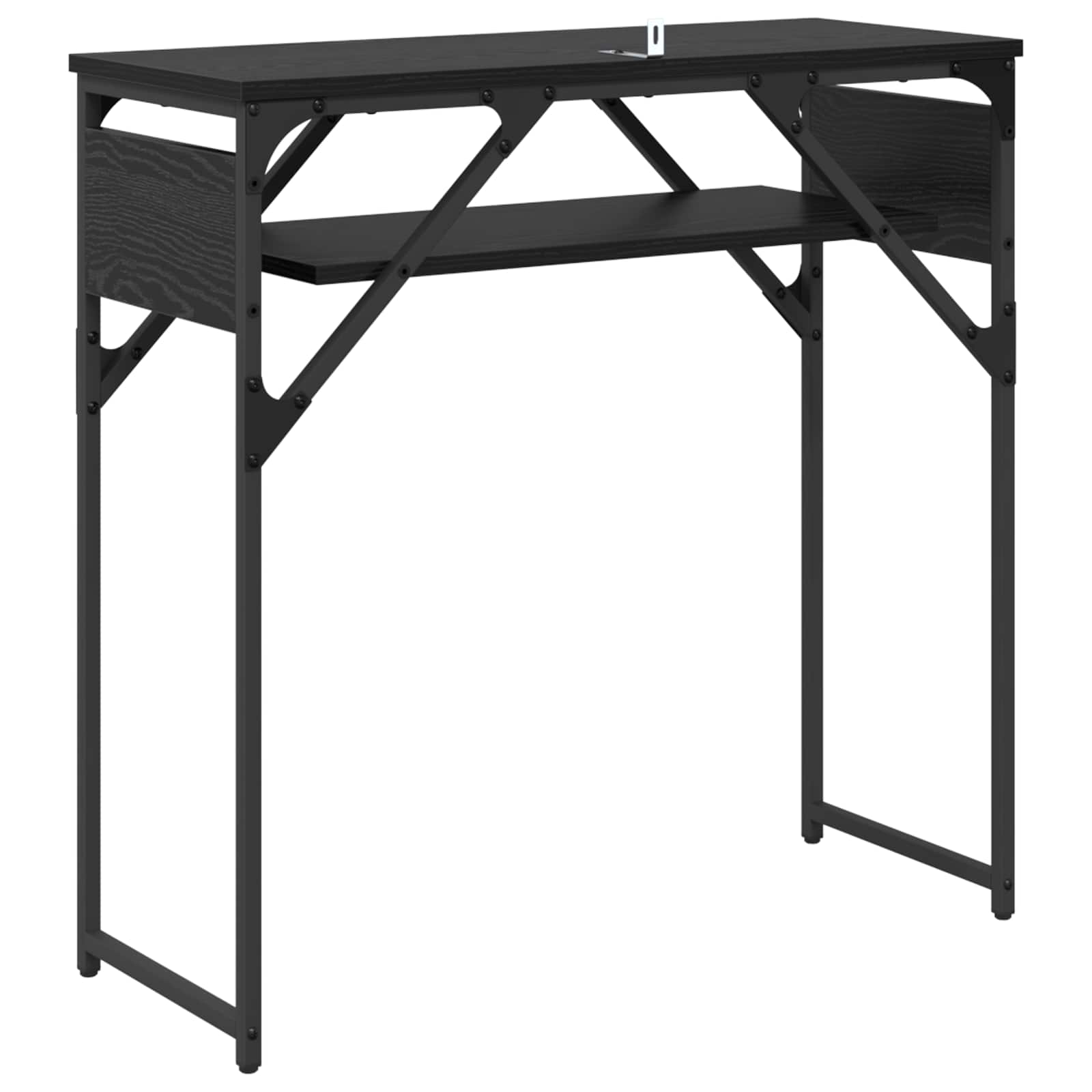 KonsolinisStaliukas Juodas ąžuolas 75x30x75cm Apdirbta mediena