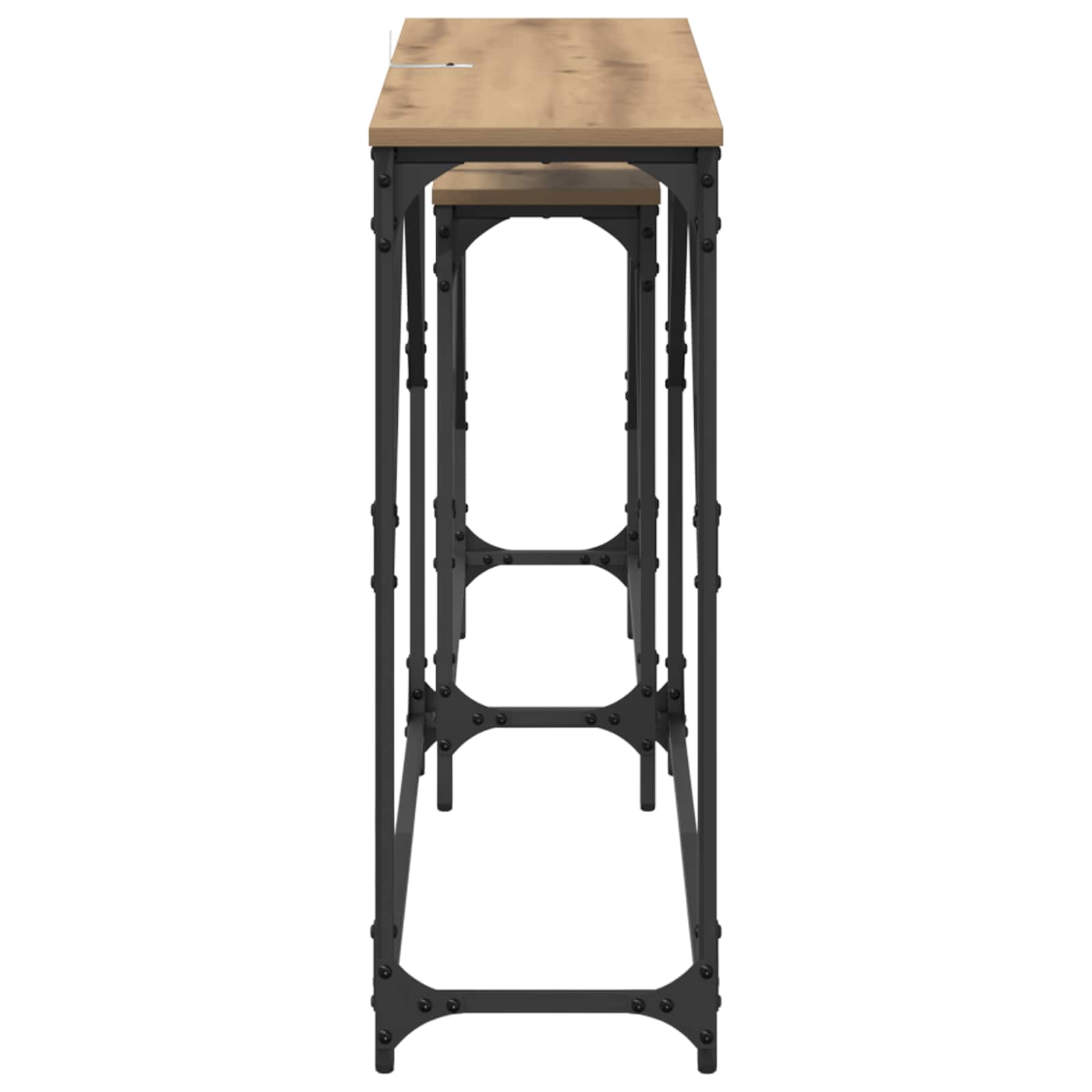 Konsolinis stalas 2 pcs Amatininkų ąžuolas 100 x 28 x 75 cm
