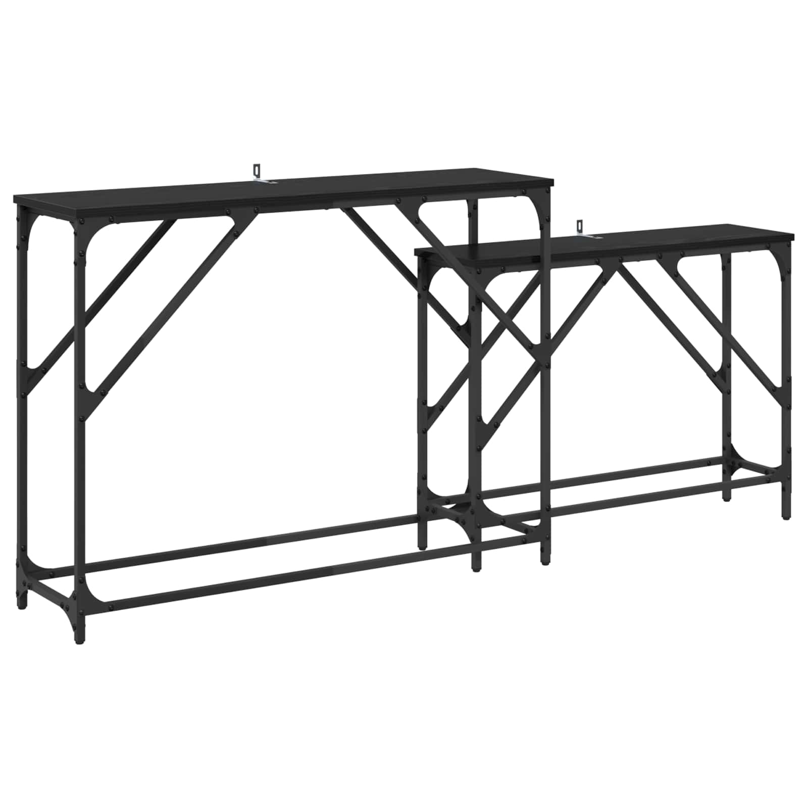Konsoles galds 2 gab. Melns ozols 100 x 28 x 75 cm