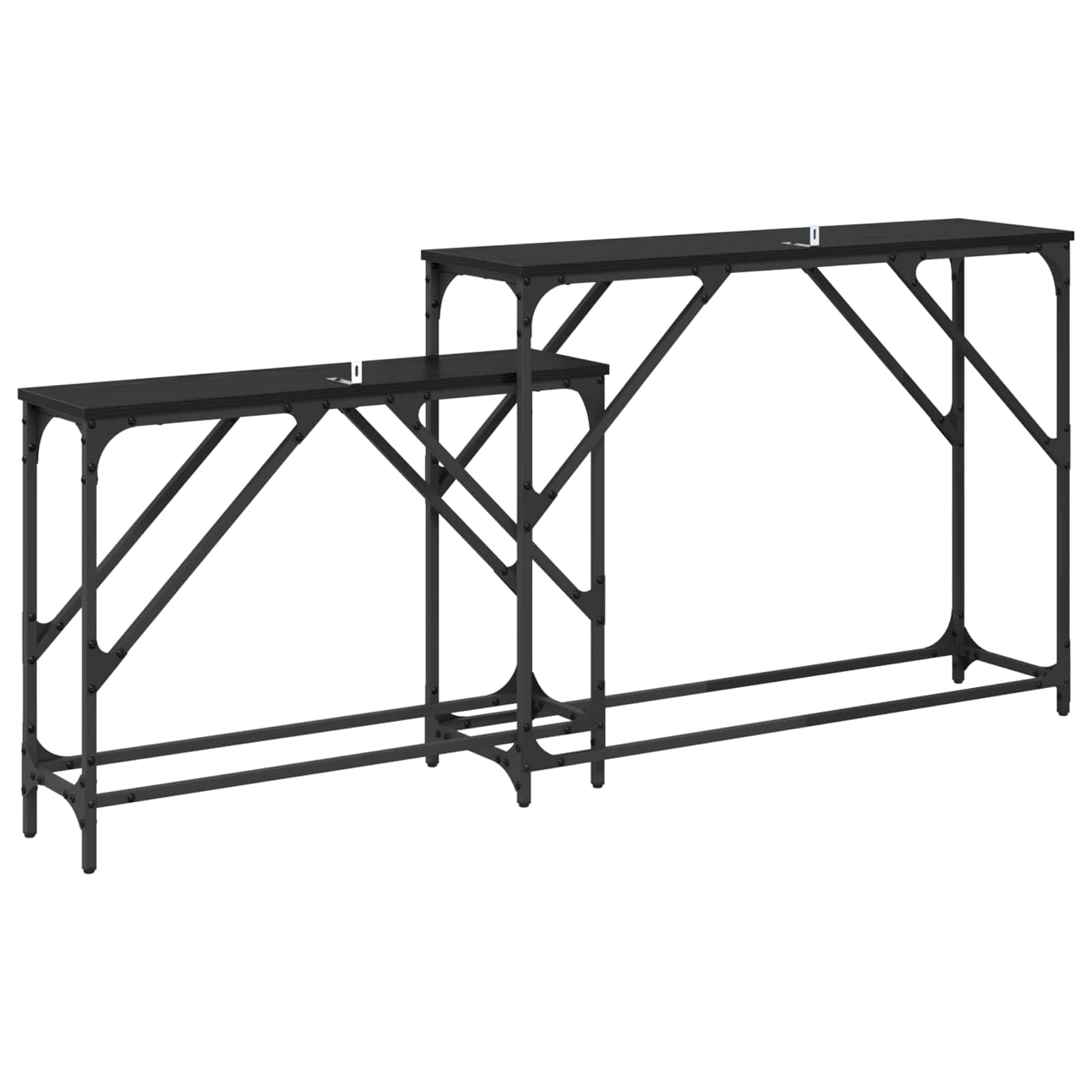 Konsoles galds 2 gab. Melns ozols 100 x 28 x 75 cm