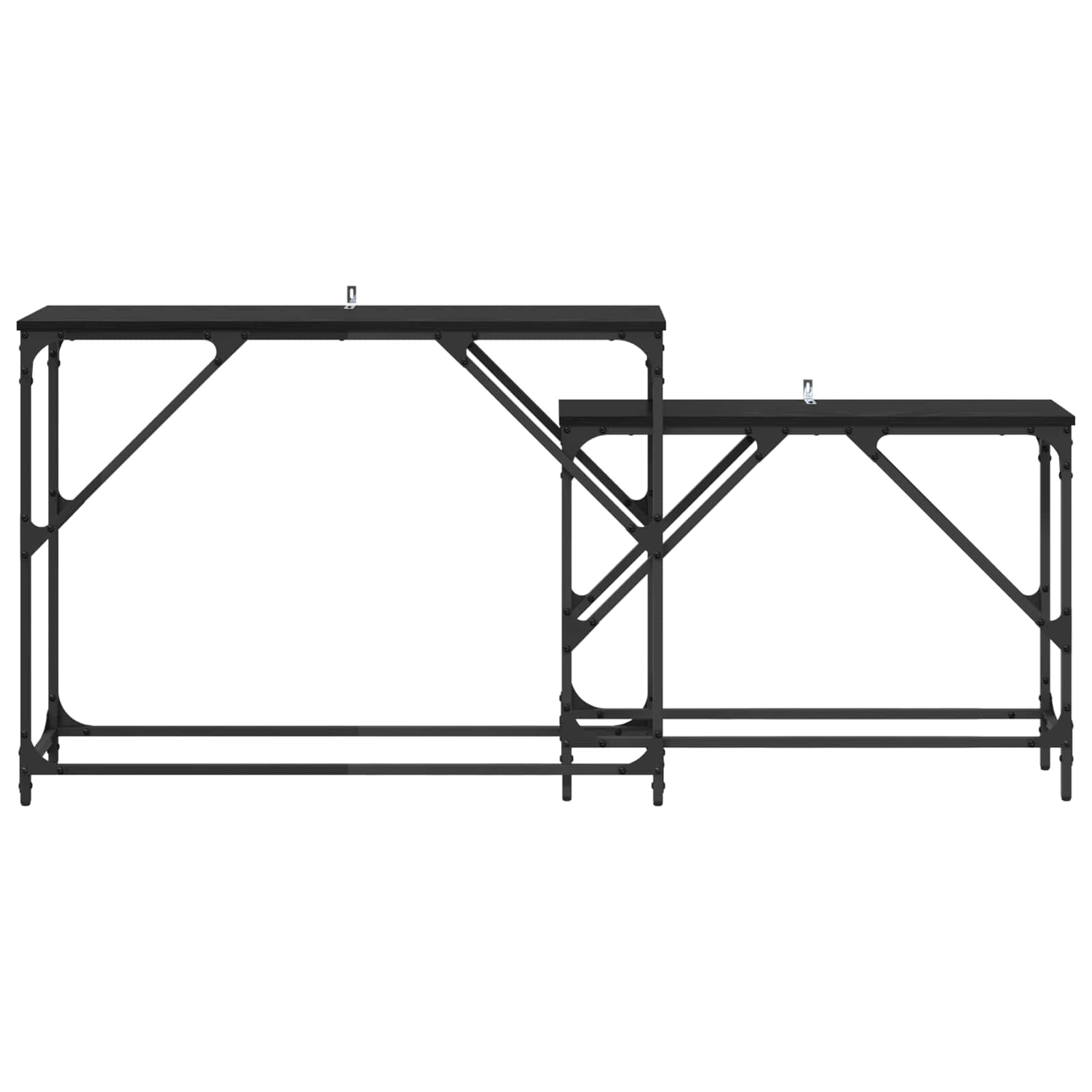 Konsoles galds 2 gab. Melns ozols 100 x 28 x 75 cm