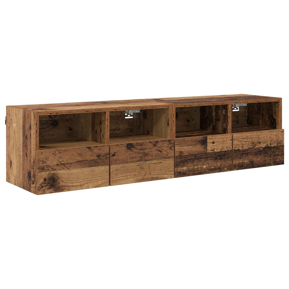 TV sieniniai spintelės 2 pcs Senovinis medis 60 x 30 x 30 cm