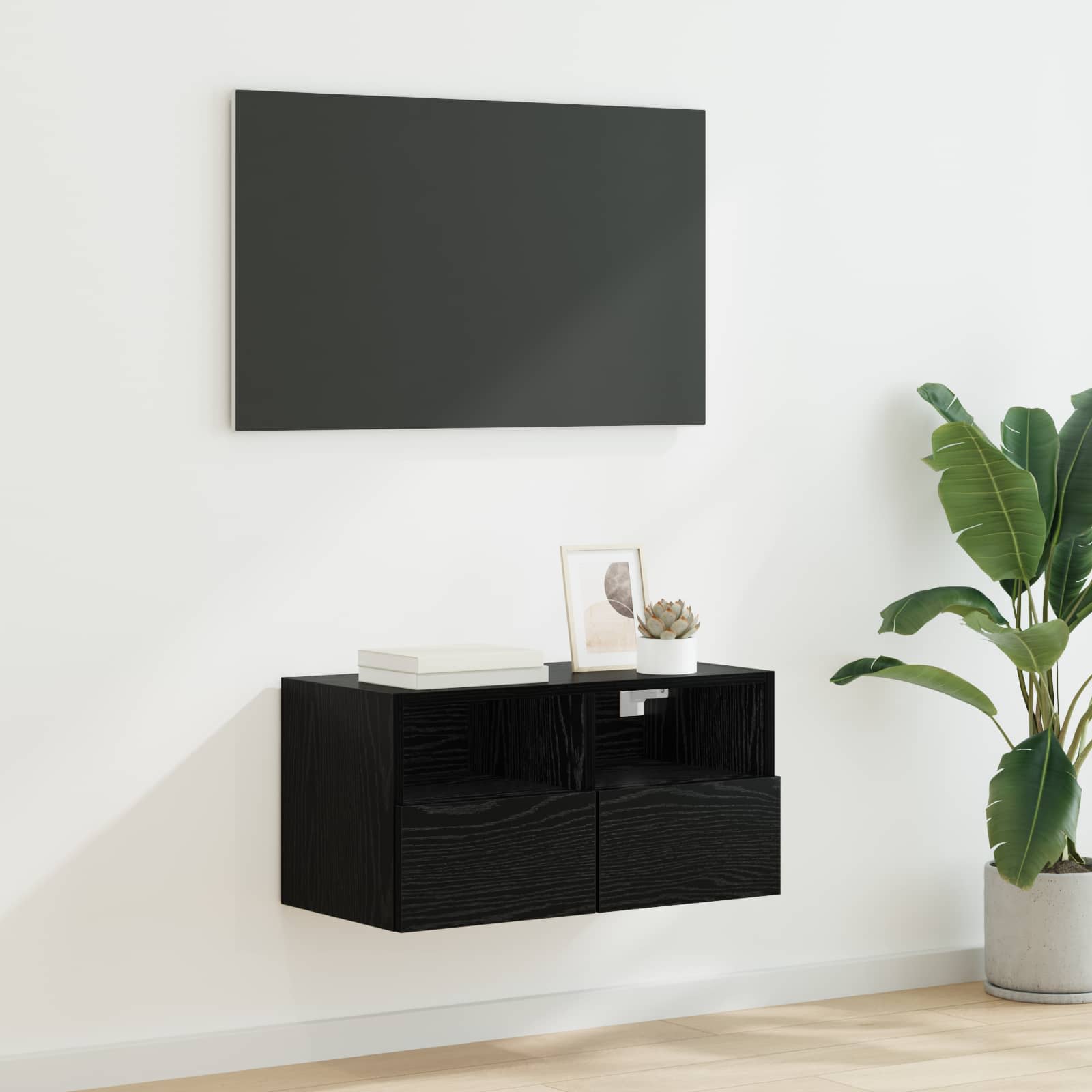 TV sieninė spintelė Juodas ąžuolas 60 x 30 x 30 cm