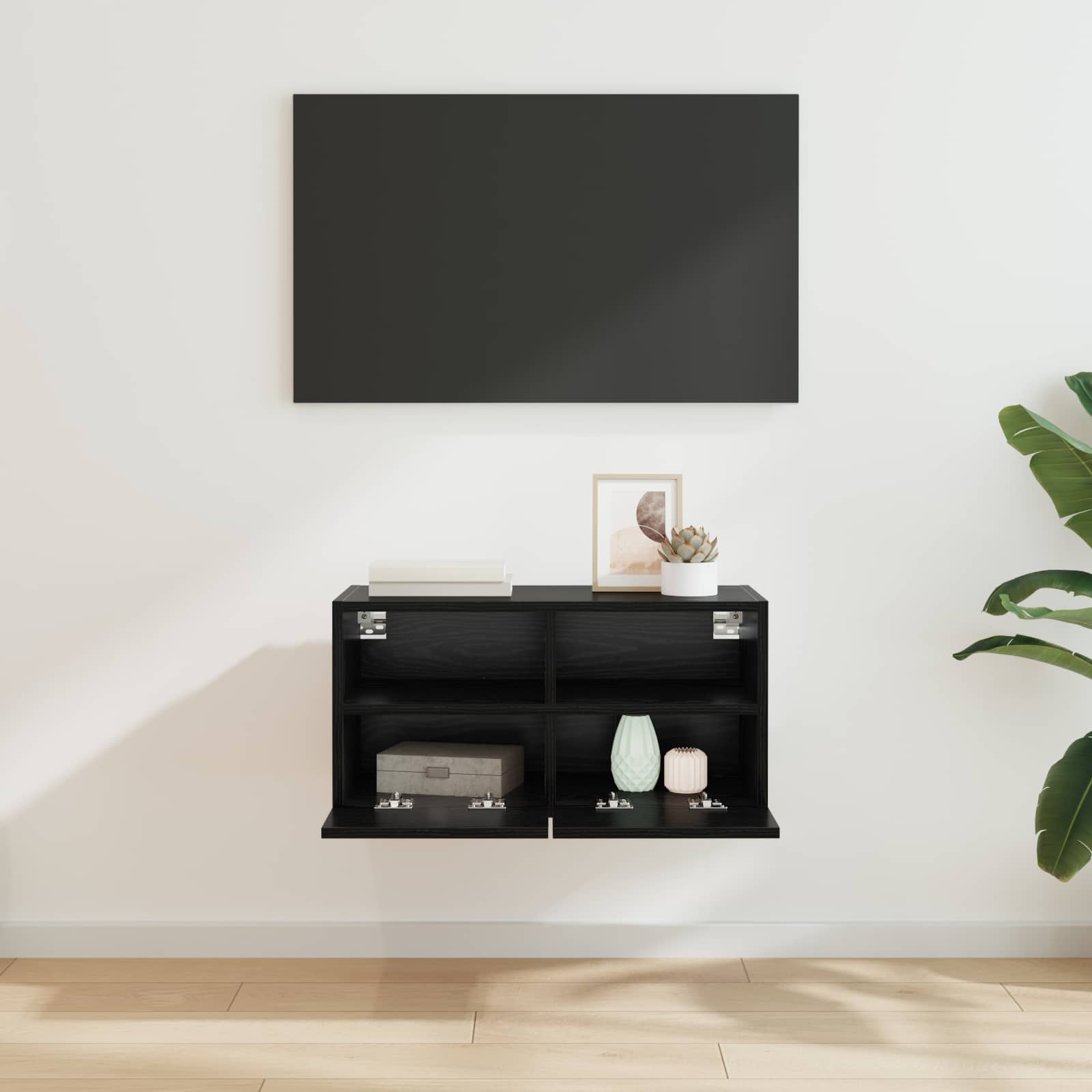 TV sieninė spintelė Juodas ąžuolas 60 x 30 x 30 cm