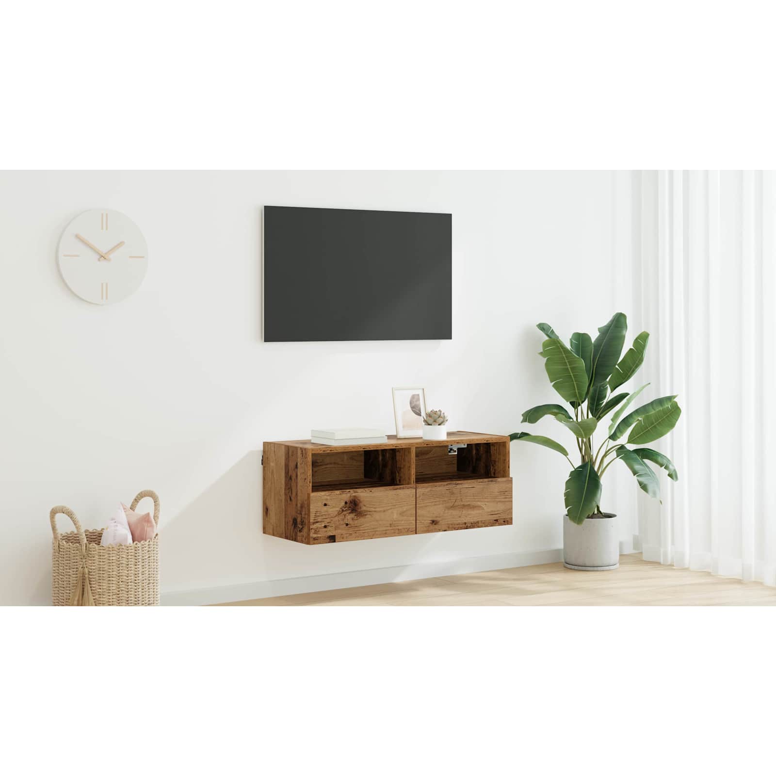 TV sieninė spintelė Senovinis medis 80 x 30 x 30 cm