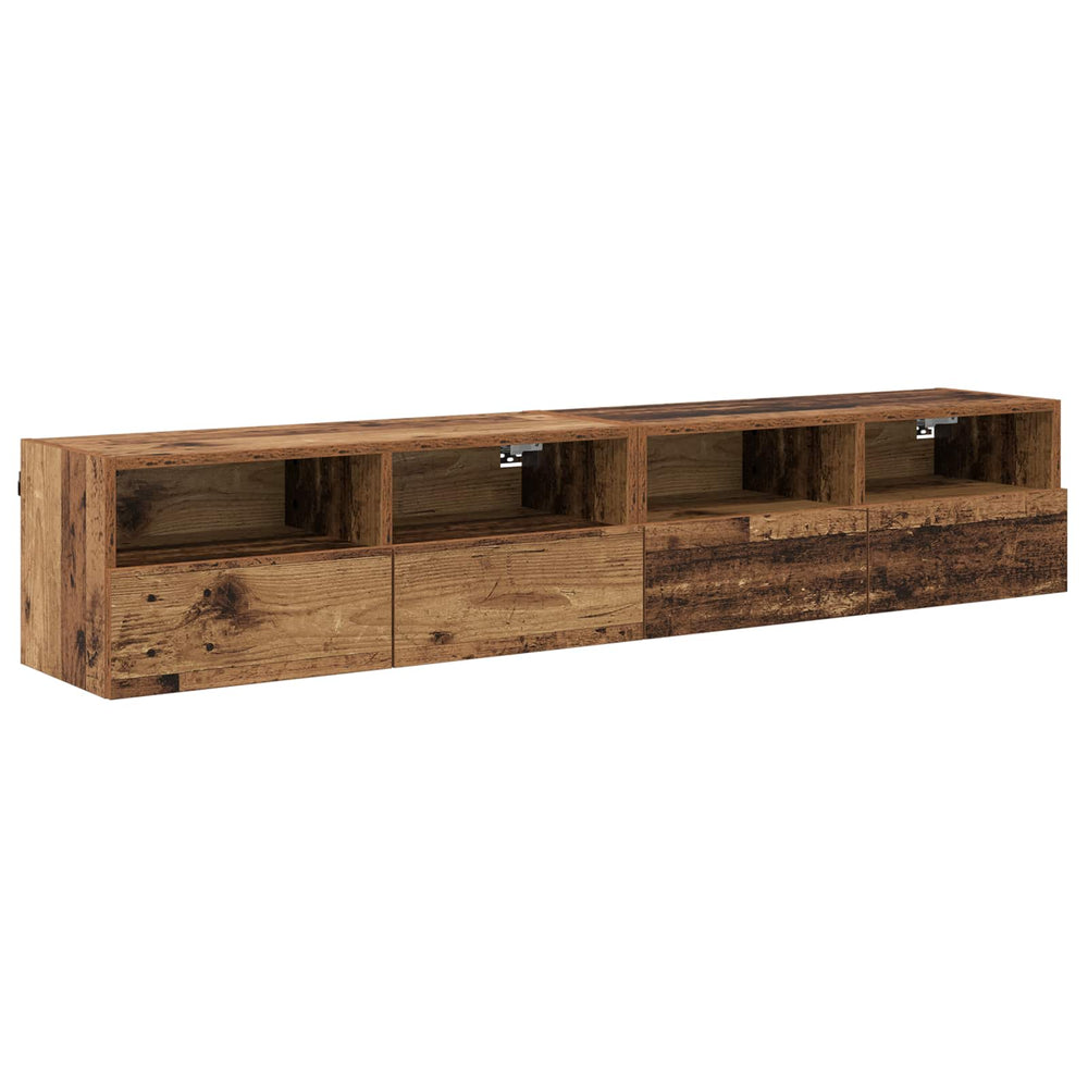TV sieniniai spintelės 2 pcs Senovinis medis 80 x 30 x 30 cm
