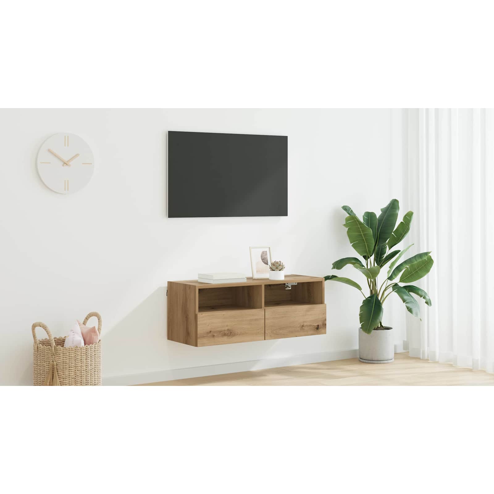 TV sieninė spintelė Amatininkų ąžuolas 80 x 30 x 30 cm
