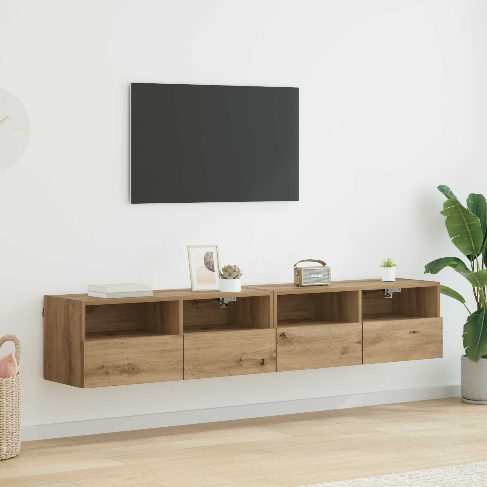 TV sienas skapji 2 gab. Amatnieku ozols 80 x 30 x 30 cm