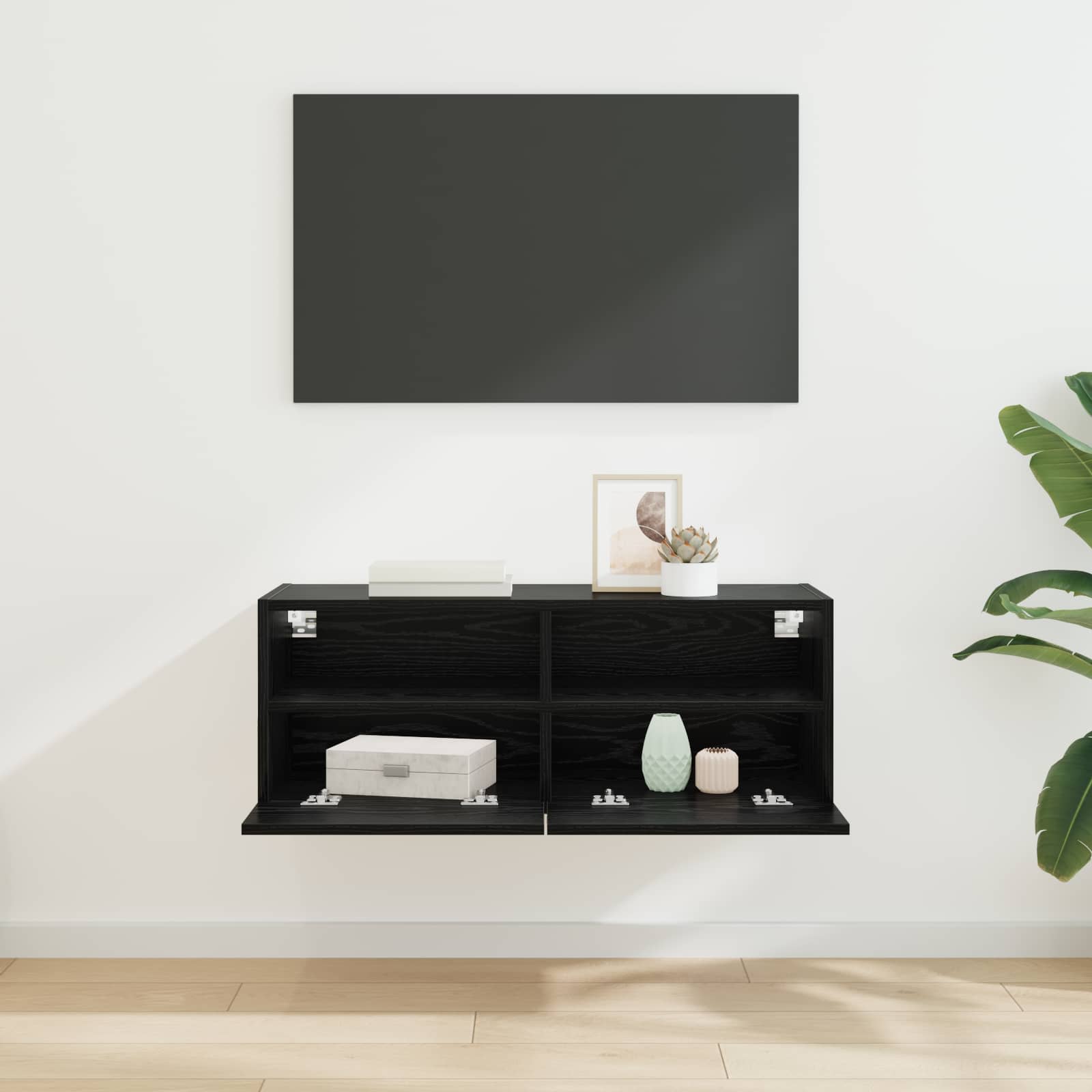 TV sieninė spintelė Juodas ąžuolas 80 x 30 x 30 cm