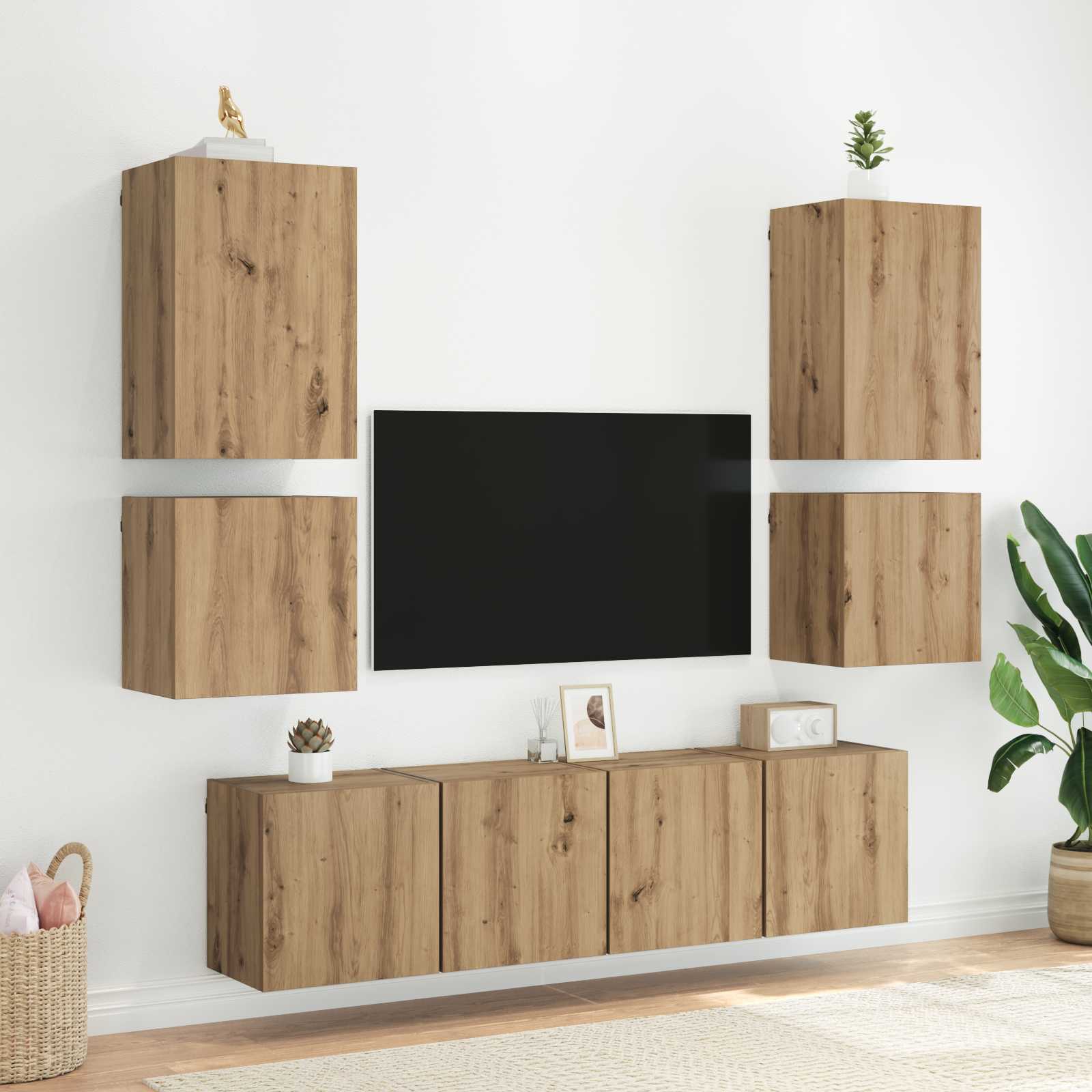 TV sieniniai spintelės 2 pcs Amatininkų ąžuolas 40,5x30x40cm