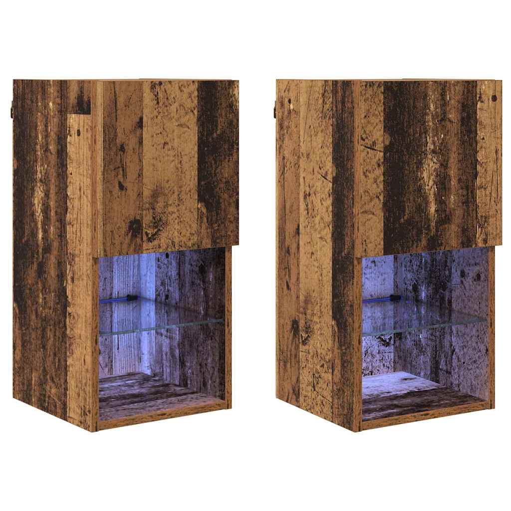 Wall-mounted TV cabinets 2 pcs Antique wood