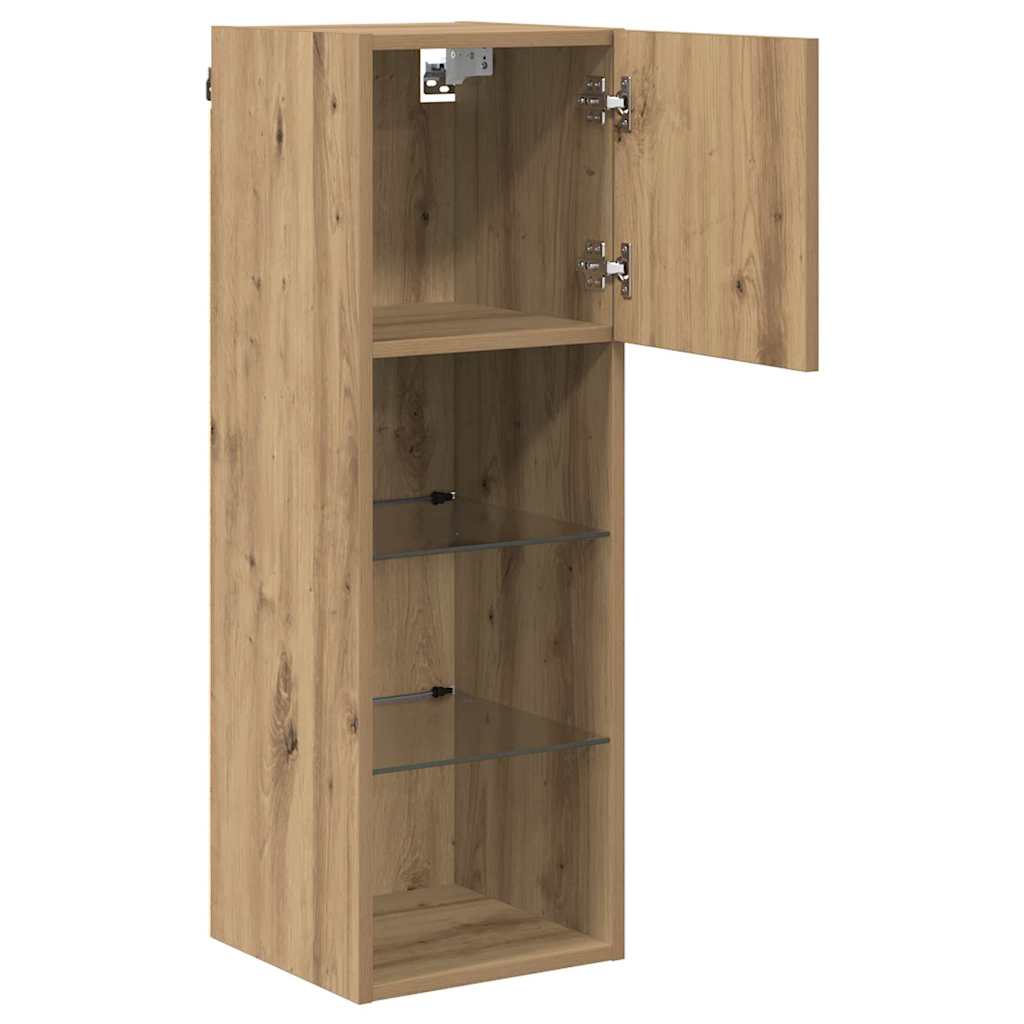 Wall-mounted TV stand Craftsmen oak