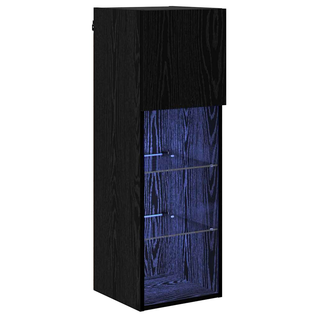 Wall-mounted TV Cabinet Black Oak 30.5 x 30 x 90 cm