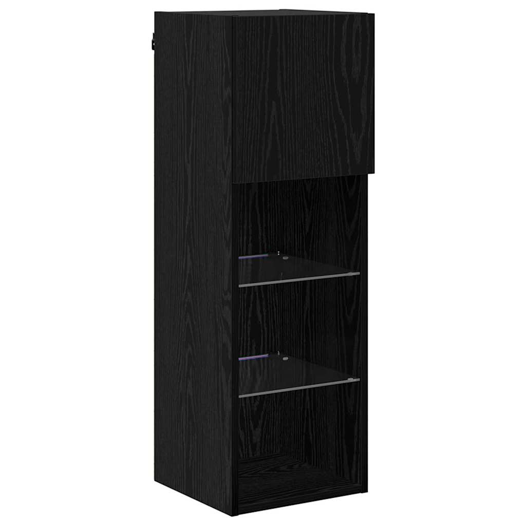 Wall-mounted TV Cabinet Black Oak 30.5 x 30 x 90 cm