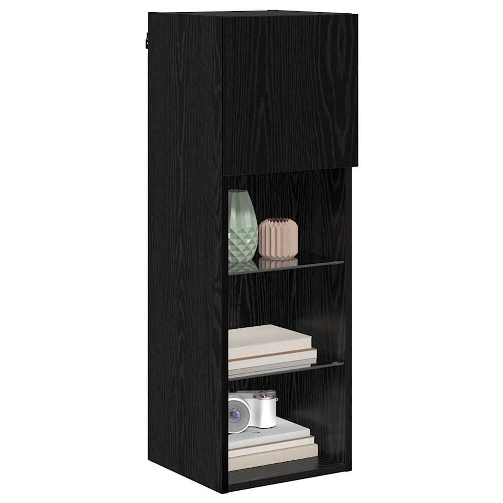 Wall-mounted TV Cabinet Black Oak 30.5 x 30 x 90 cm