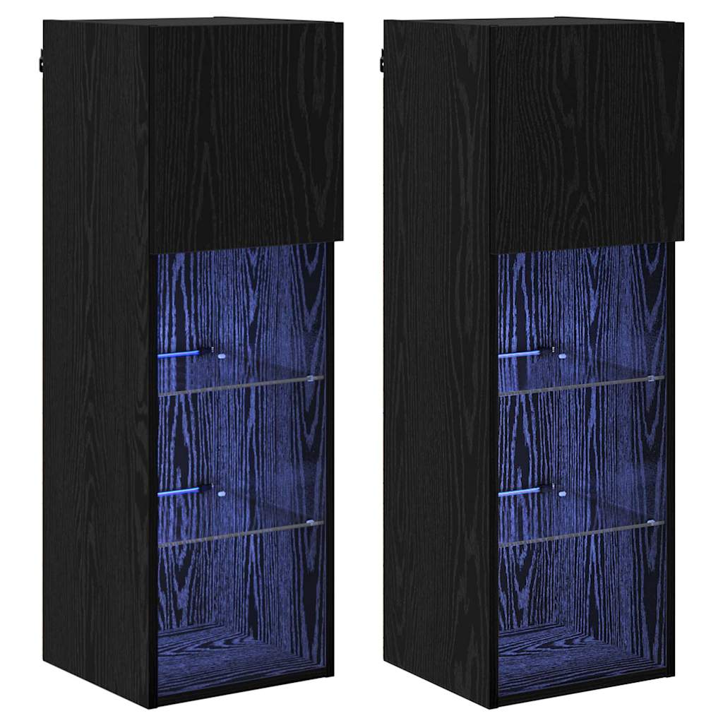 Wall TV Cabinets 2 pcs Black Oak