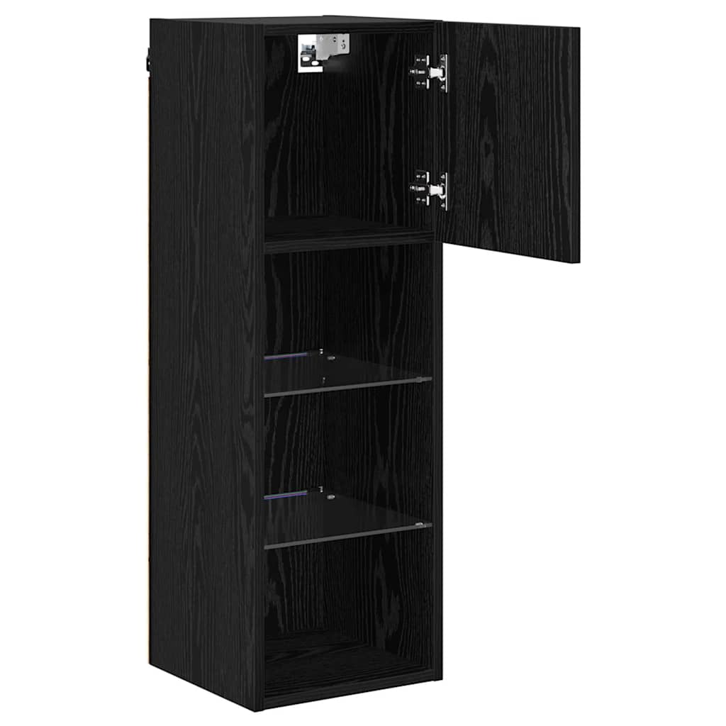 Wall TV Cabinets 2 pcs Black Oak