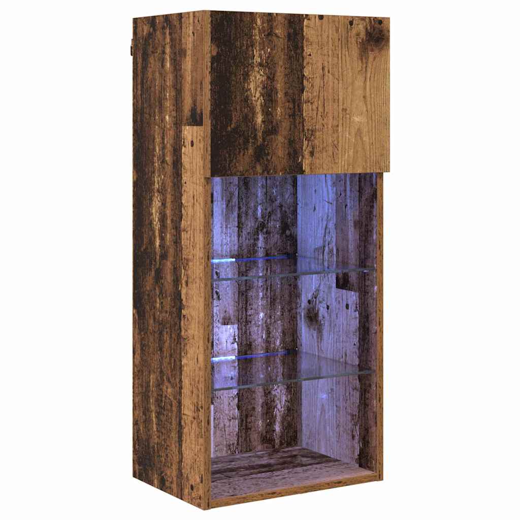 Wall-mounted TV Stand Antique Wood 40.5 x 30 x 90 cm