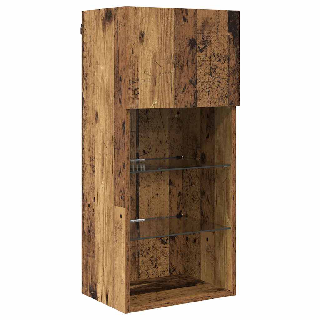 Wall-mounted TV Stand Antique Wood 40.5 x 30 x 90 cm
