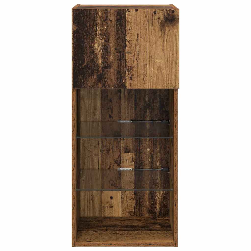 Wall-mounted TV Stand Antique Wood 40.5 x 30 x 90 cm