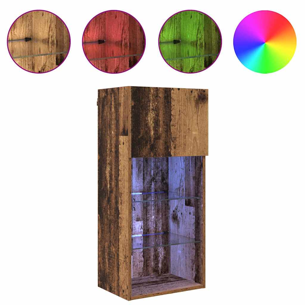 Wall-mounted TV Stand Antique Wood 40.5 x 30 x 90 cm