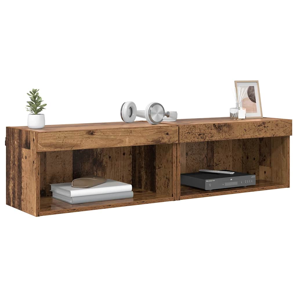 Televizorių spintelės 2 pcs Senovinis medis 60 x 30 x 30 cm