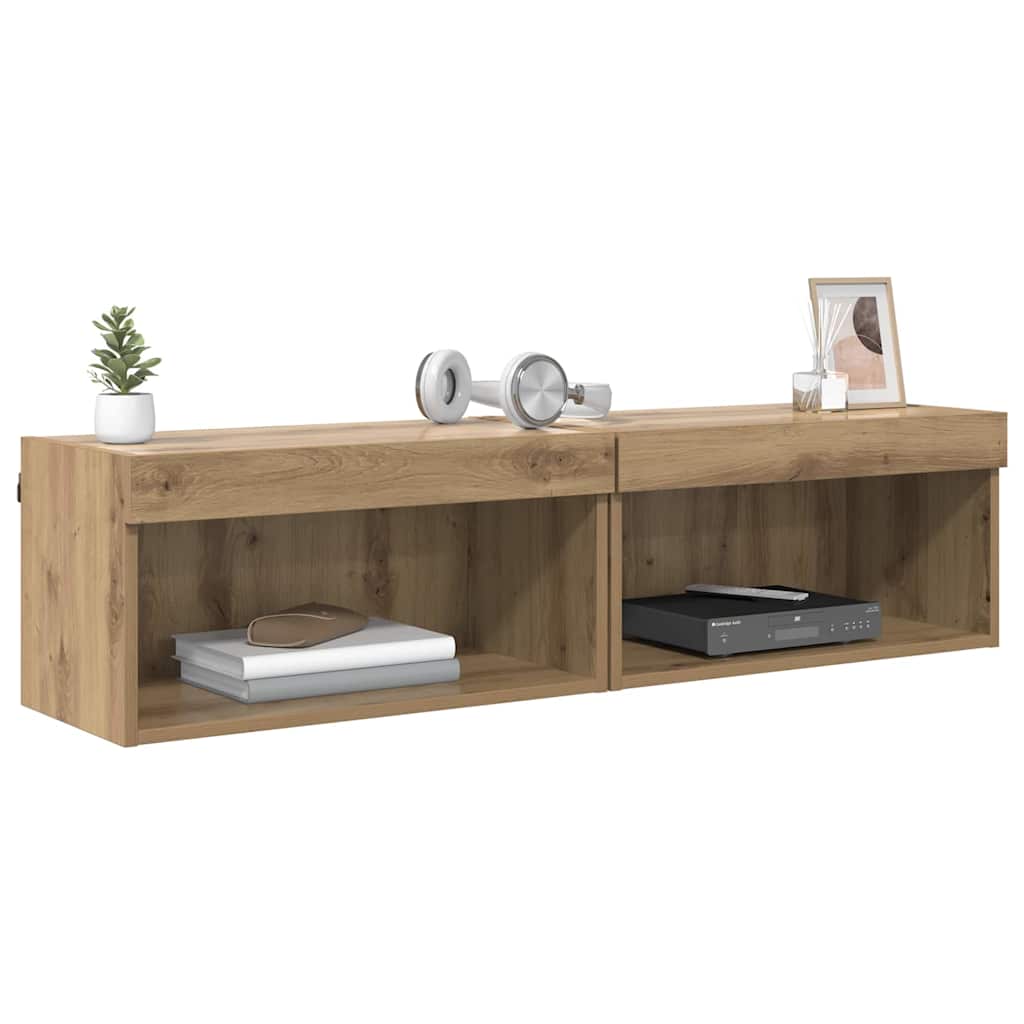 TV Cabinets 2 pcs Artisan Oak 60 x 30 x 30 cm