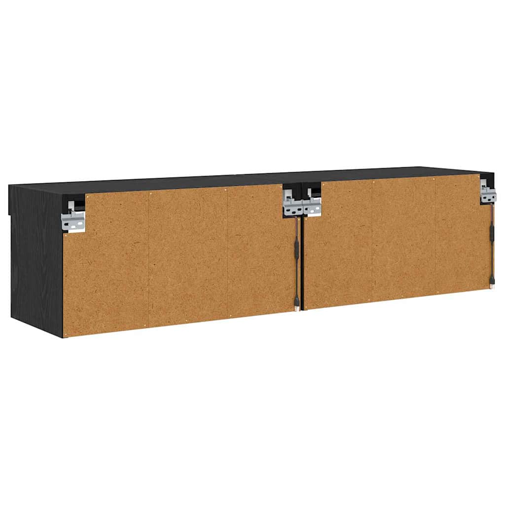 TV Cabinets 2 pcs Black Oak 60 x 30 x 30 cm