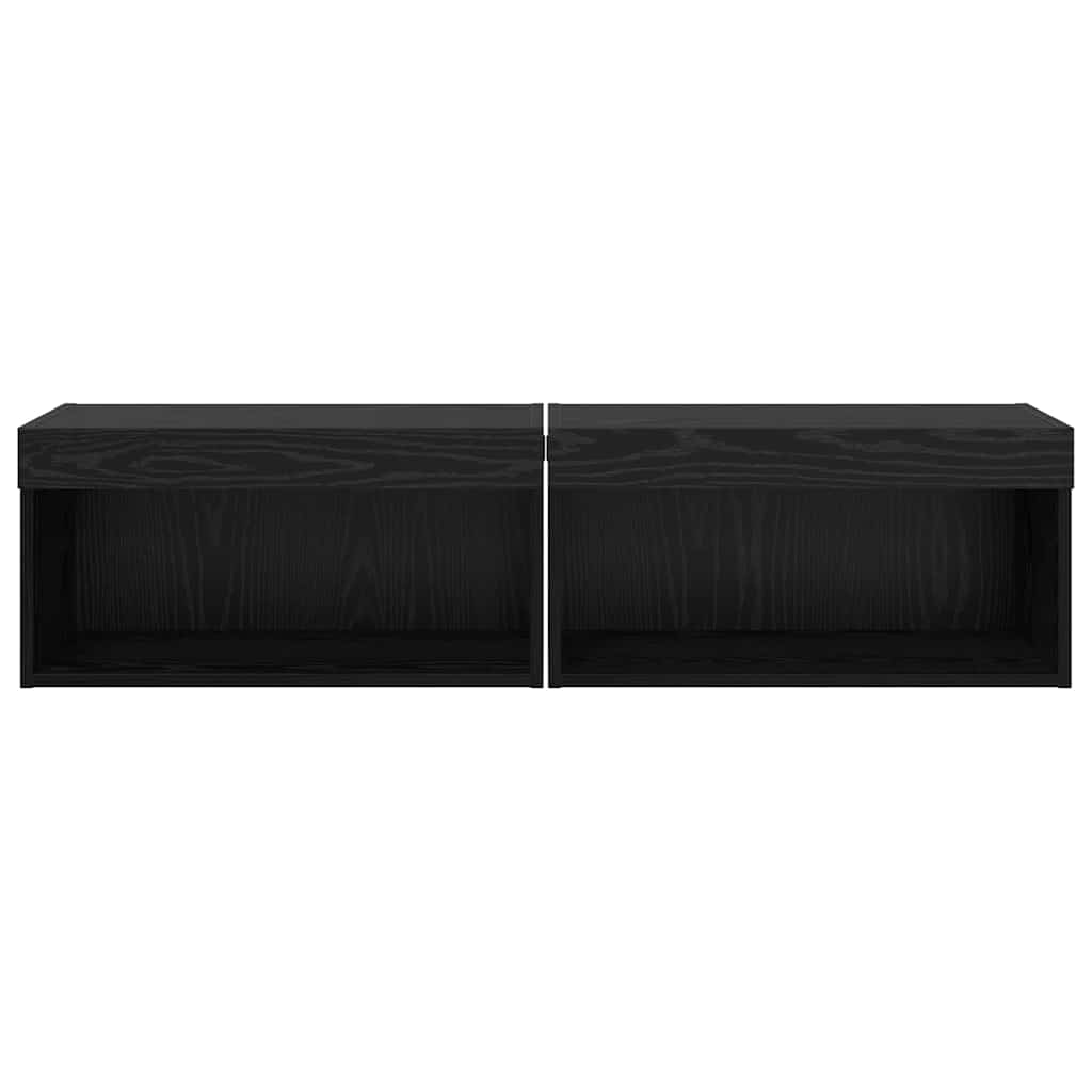 TV Cabinets 2 pcs Black Oak 60 x 30 x 30 cm