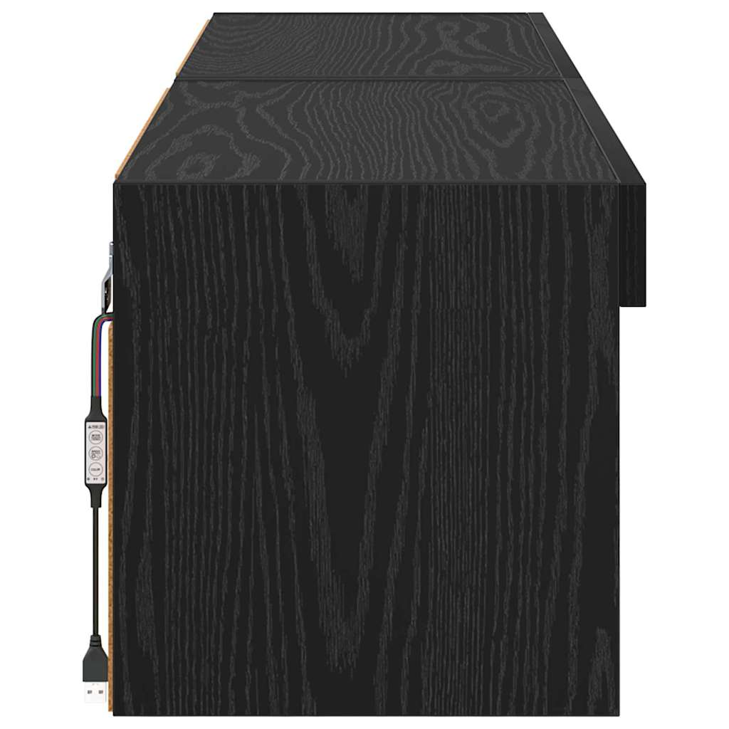 TV Cabinets 2 pcs Black Oak 60 x 30 x 30 cm