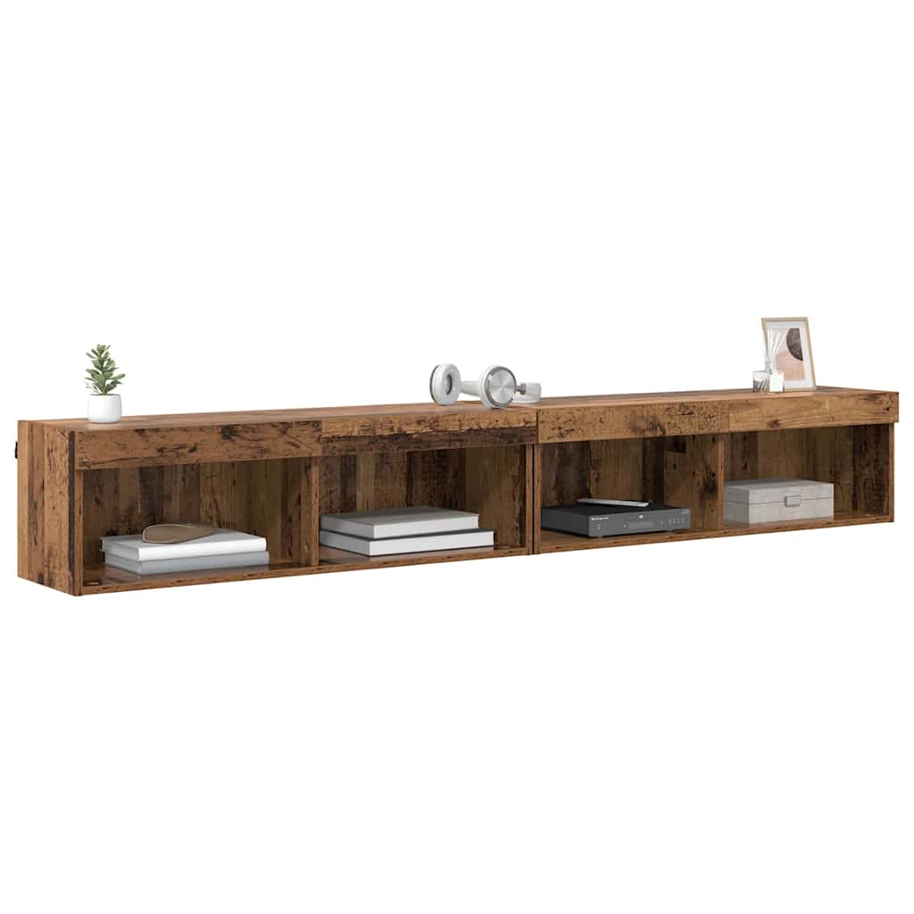 TV wall units Panama 2 pcs Old wood