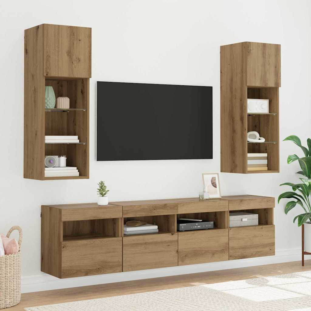 TV sieniniai spintelės 2 pcs Amatininkų ąžuolas 40 x 30 x 40 cm