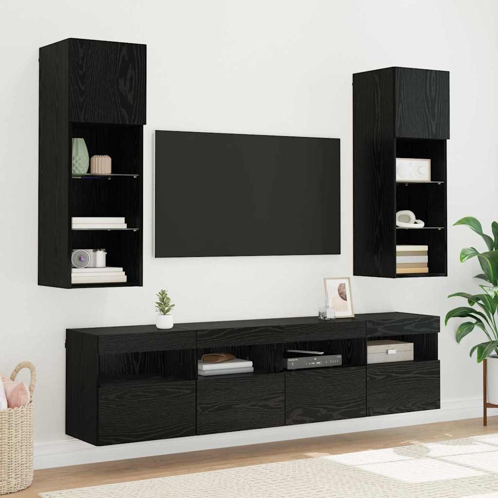 TV sieniniai spintelės 2 pcs Juodas ąžuolas 40 x 30 x 40 cm