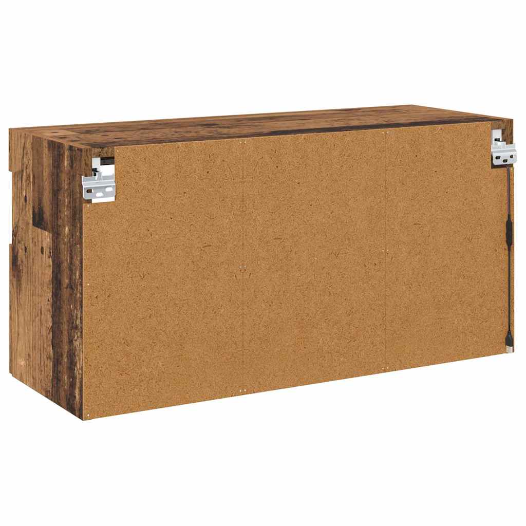 TV sieninė spintelė su LED Senovinis medis 80 x 30 x 40 cm
