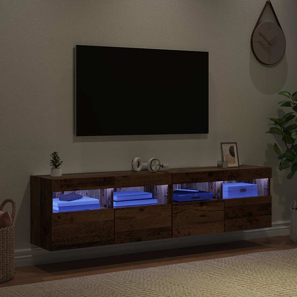 TV sieniniai spintelės 2 pcs Senovinis medis 80 x 30 x 40 cm