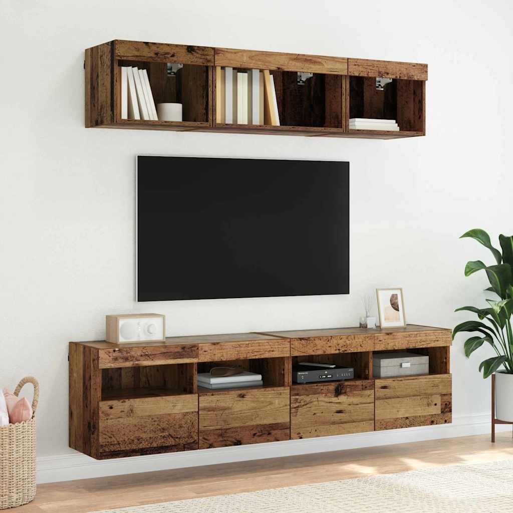 TV sieniniai spintelės 2 pcs Senovinis medis 80 x 30 x 40 cm