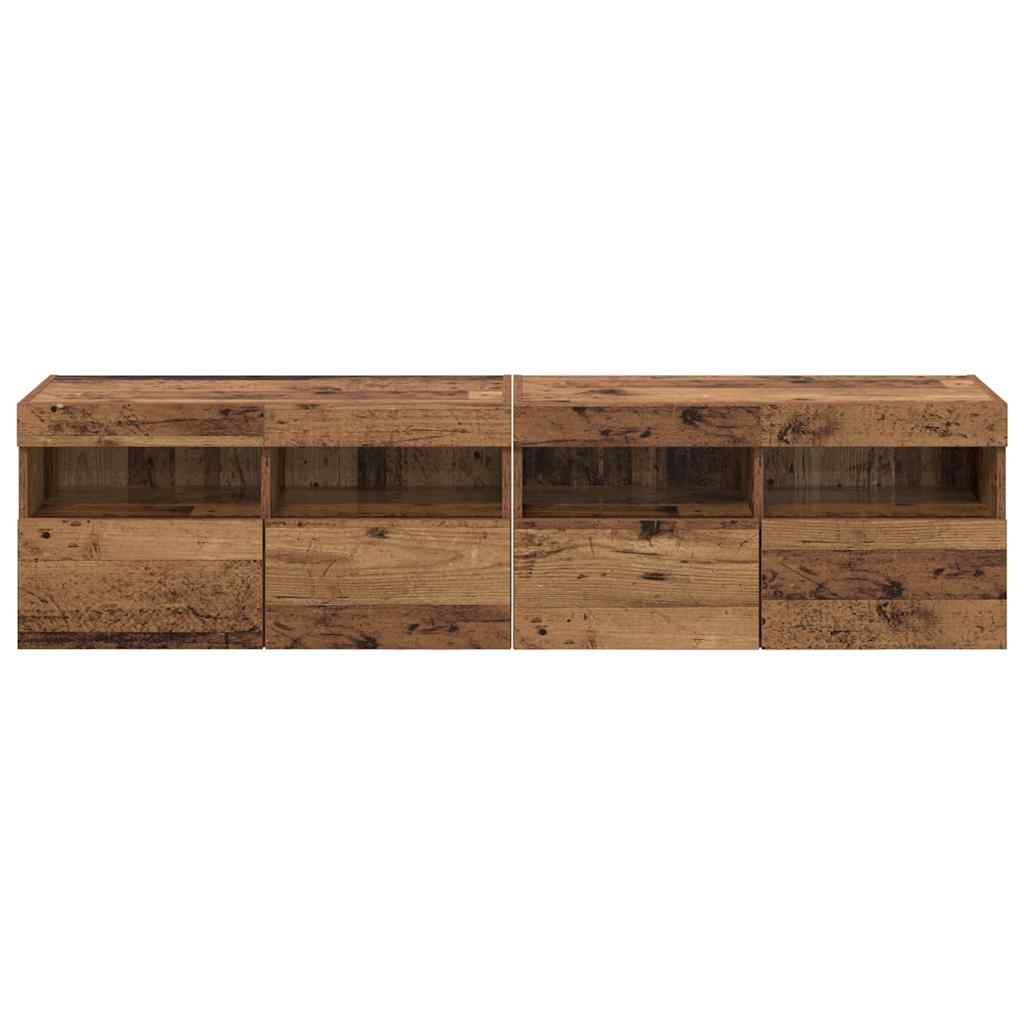 TV sieniniai spintelės 2 pcs Senovinis medis 80 x 30 x 40 cm