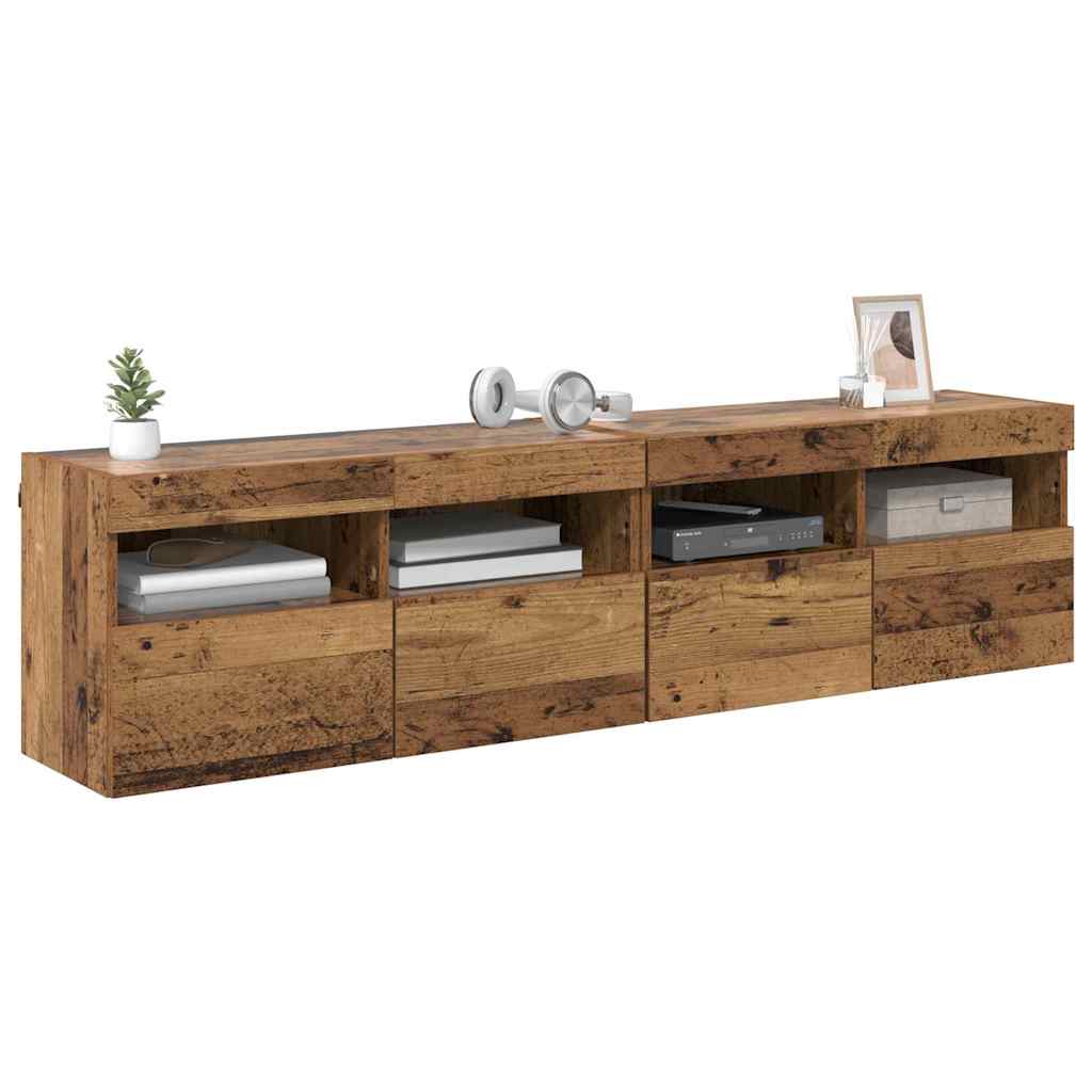 TV sieniniai spintelės 2 pcs Senovinis medis 80 x 30 x 40 cm