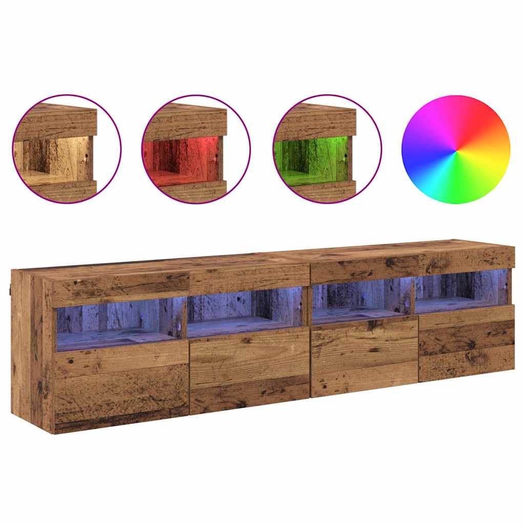 TV sieniniai spintelės 2 pcs Senovinis medis 80 x 30 x 40 cm