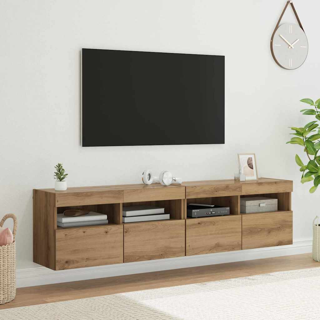 TV sienas skapji 2 gab. Amatnieku ozols 80 x 30 x 40 cm