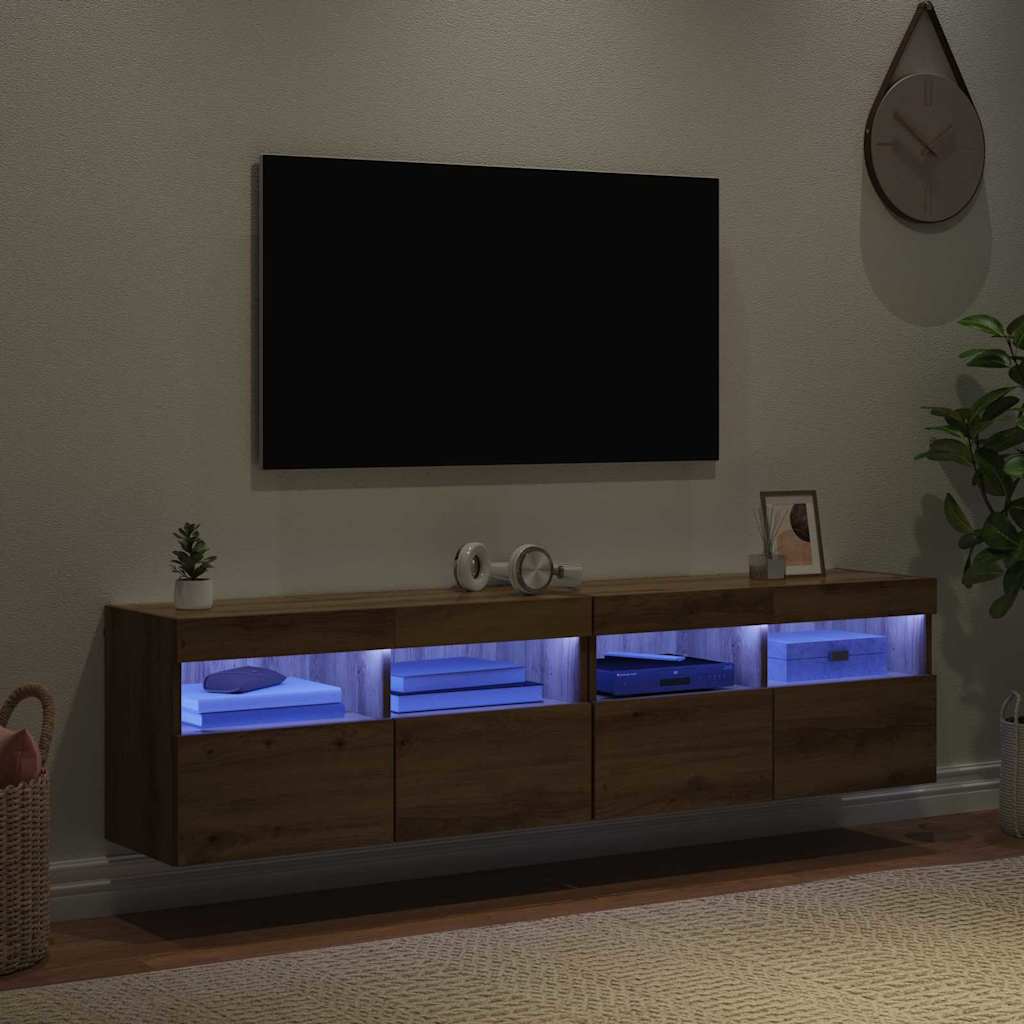 TV sienas skapji 2 gab. Amatnieku ozols 80 x 30 x 40 cm