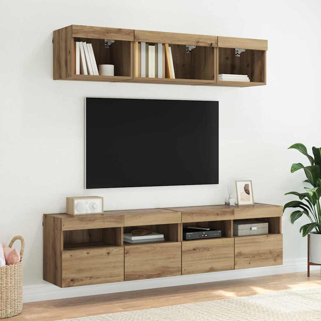 TV sienas skapji 2 gab. Amatnieku ozols 80 x 30 x 40 cm