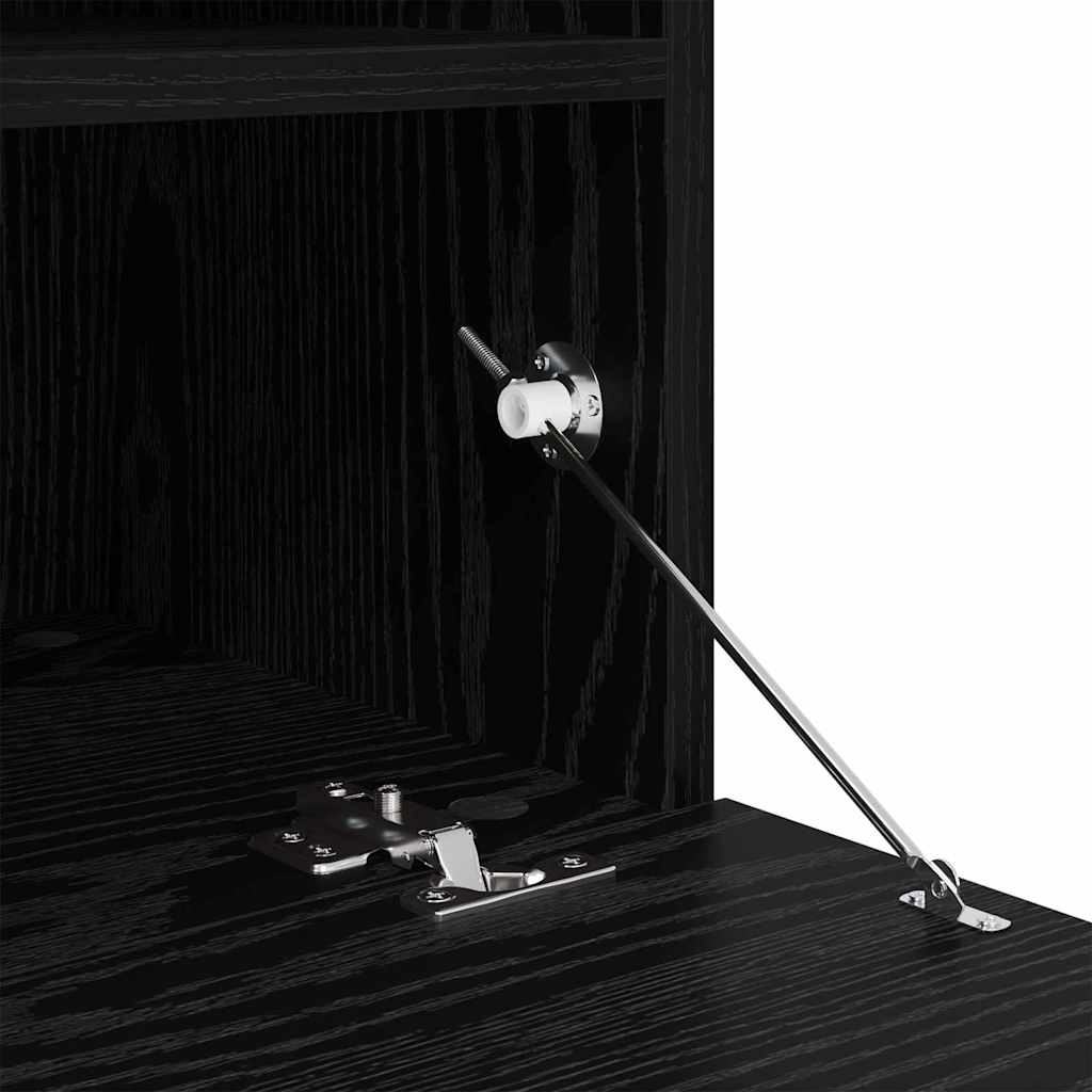 TV sieninė spintelė su LED Juodas ąžuolas 80 x 30 x 40 cm