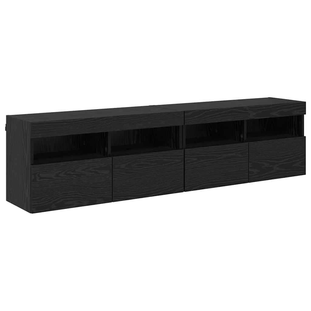 TV sieniniai spintelės 2 pcs Juodas ąžuolas 80 x 30 x 40 cm