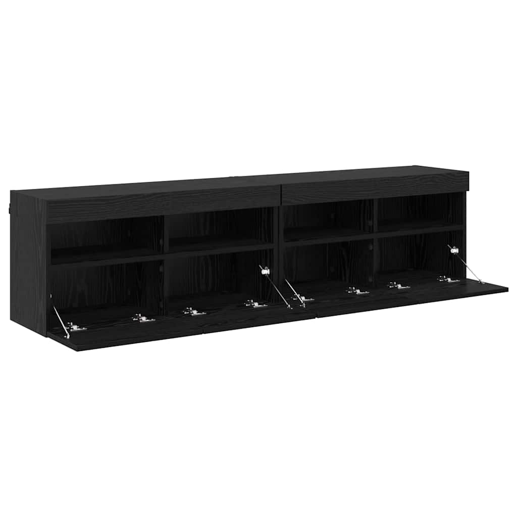 TV sieniniai spintelės 2 pcs Juodas ąžuolas 80 x 30 x 40 cm