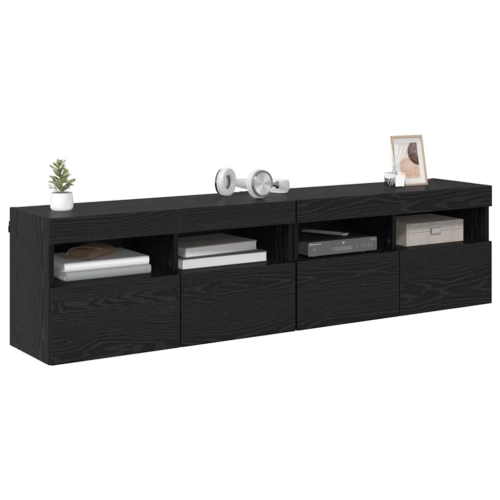 TV sieniniai spintelės 2 pcs Juodas ąžuolas 80 x 30 x 40 cm