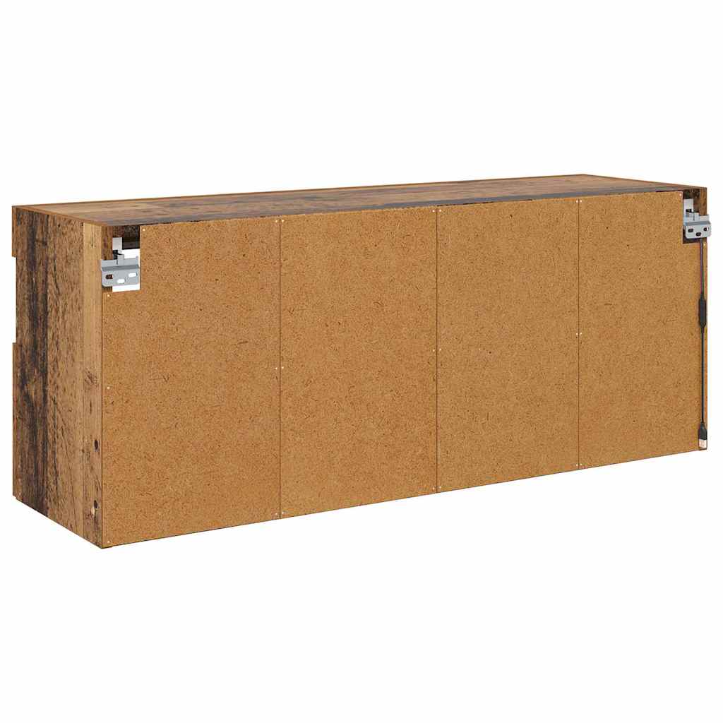 TV sieninė spintelė su LED Senovinis medis 100 x 30 x 40 cm