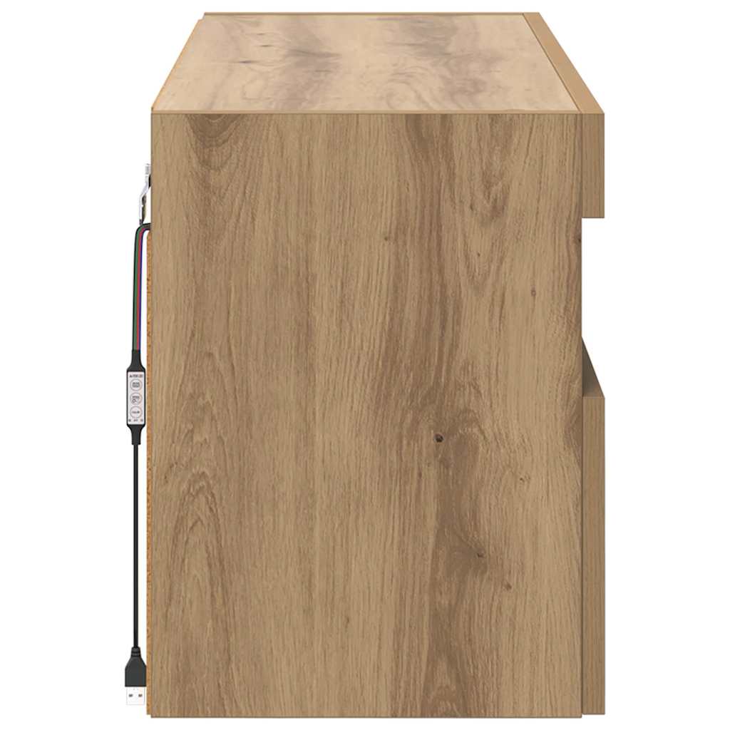 TV sieninė spintelė su LED Amatininkų ąžuolas 100 x 30 x 40 cm