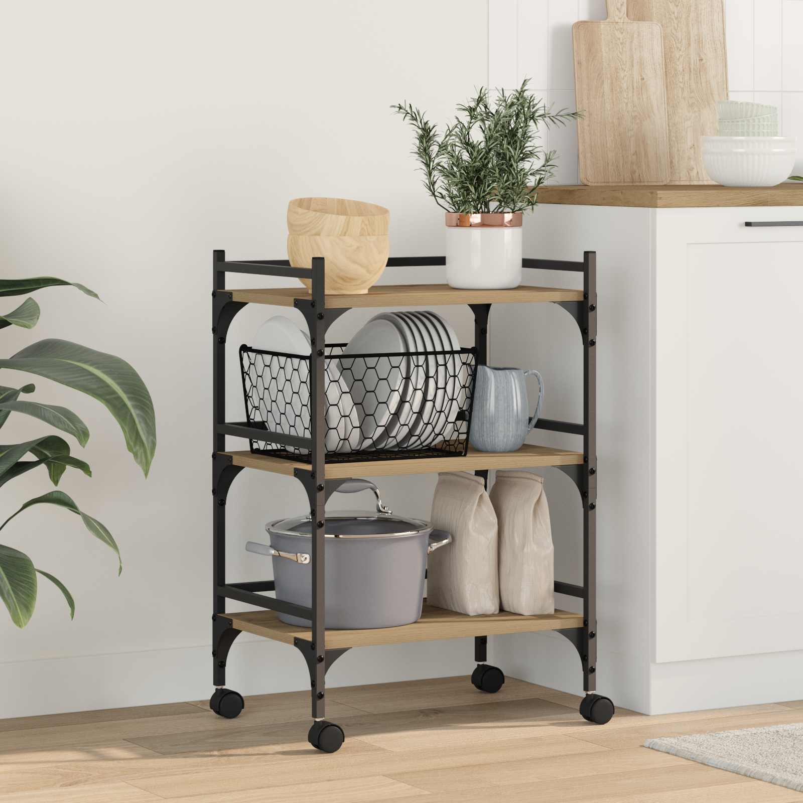 Kitchen trolley Artisan oak 50 x 35 x 75.5 cm