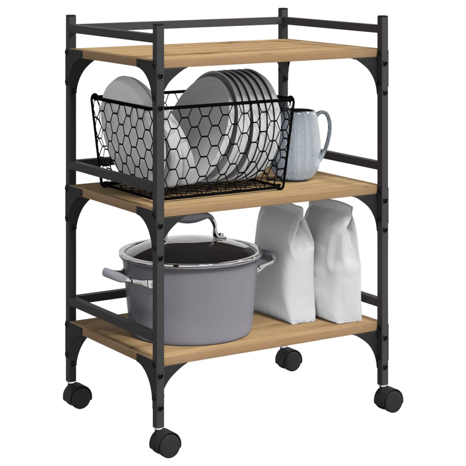 Kitchen trolley Artisan oak 50 x 35 x 75.5 cm